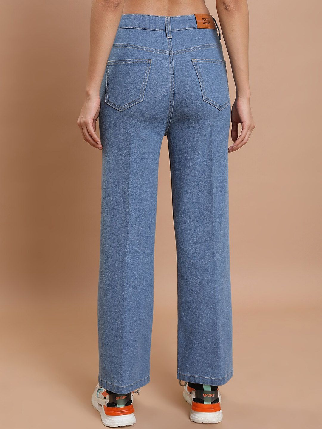 Basics By Tokyo Talkies Women Blue Flared Stretchable Jeans