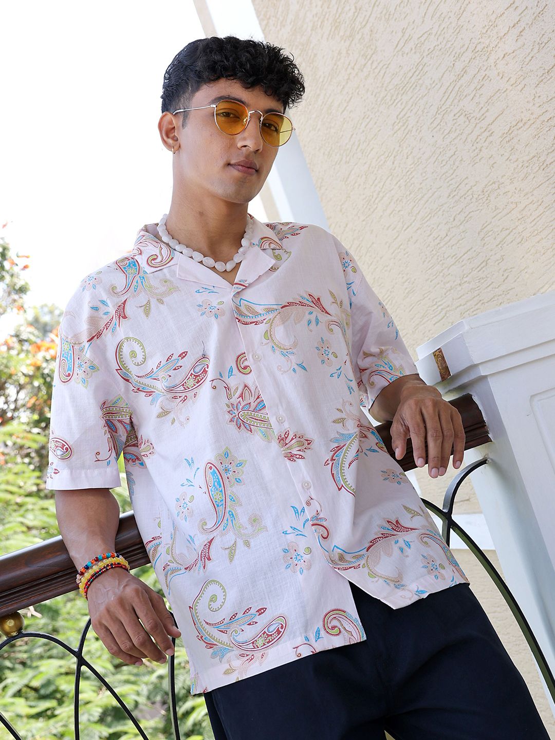 The Indian Garage Co Men Relaxed Fit Indie FLoral Printed Resortwear Shirt