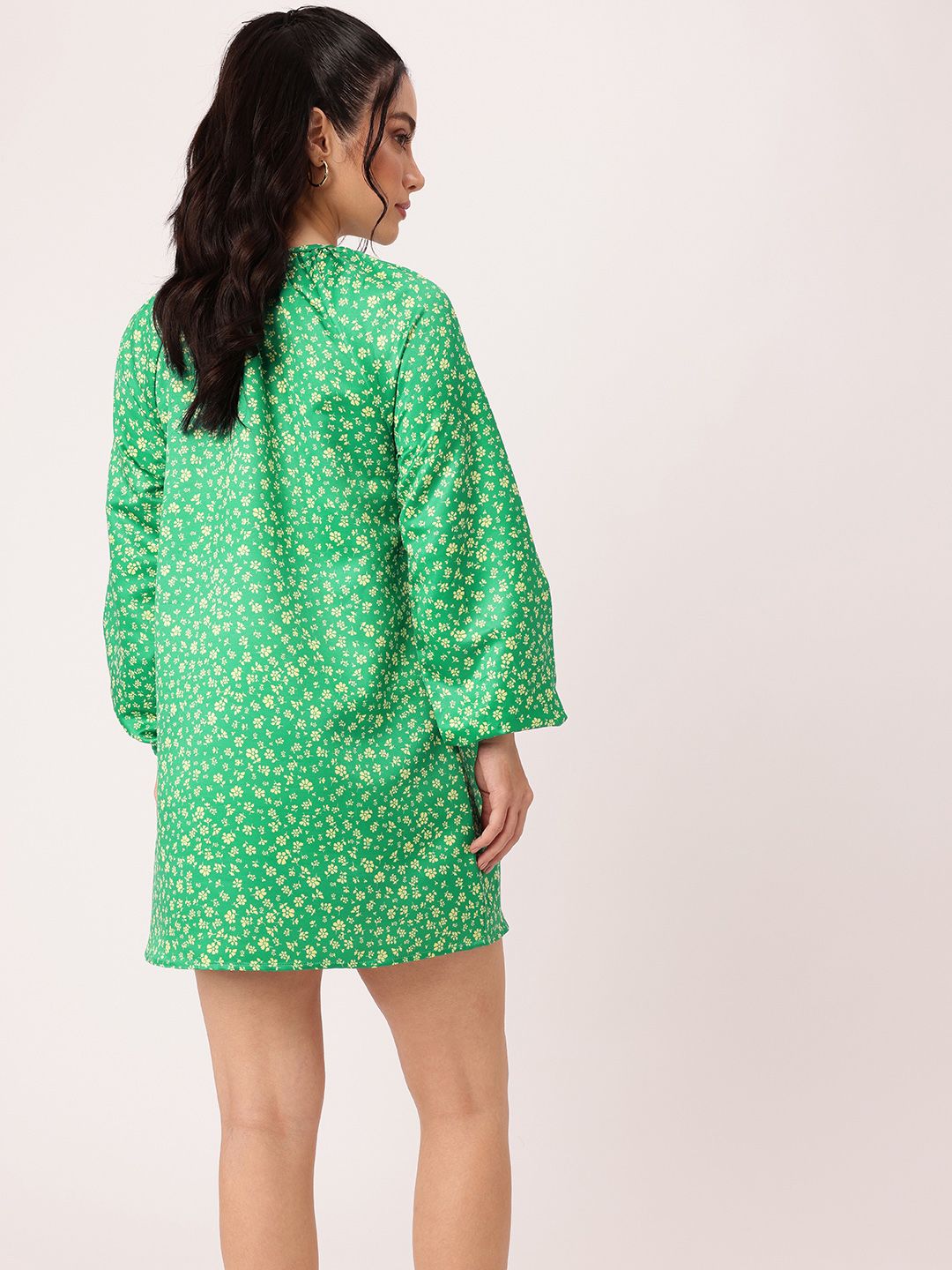 DressBerry Girlish Bloom Printed Gathered A-Line Mini Dress