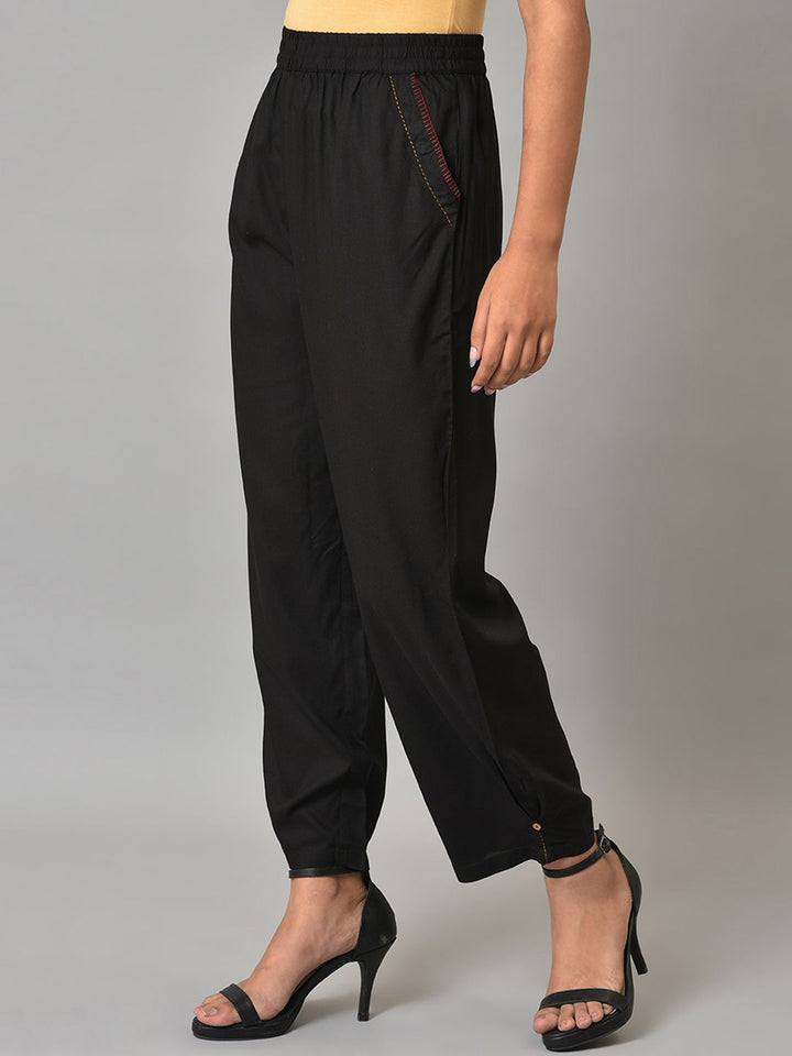W Women Mid-Rise Regular Fit Parallel Trousers