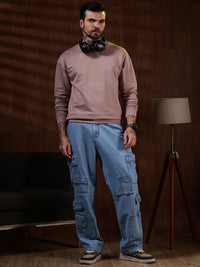 Eszett Lelaki Leher Bulat Lengan Panjang Sweatshirt