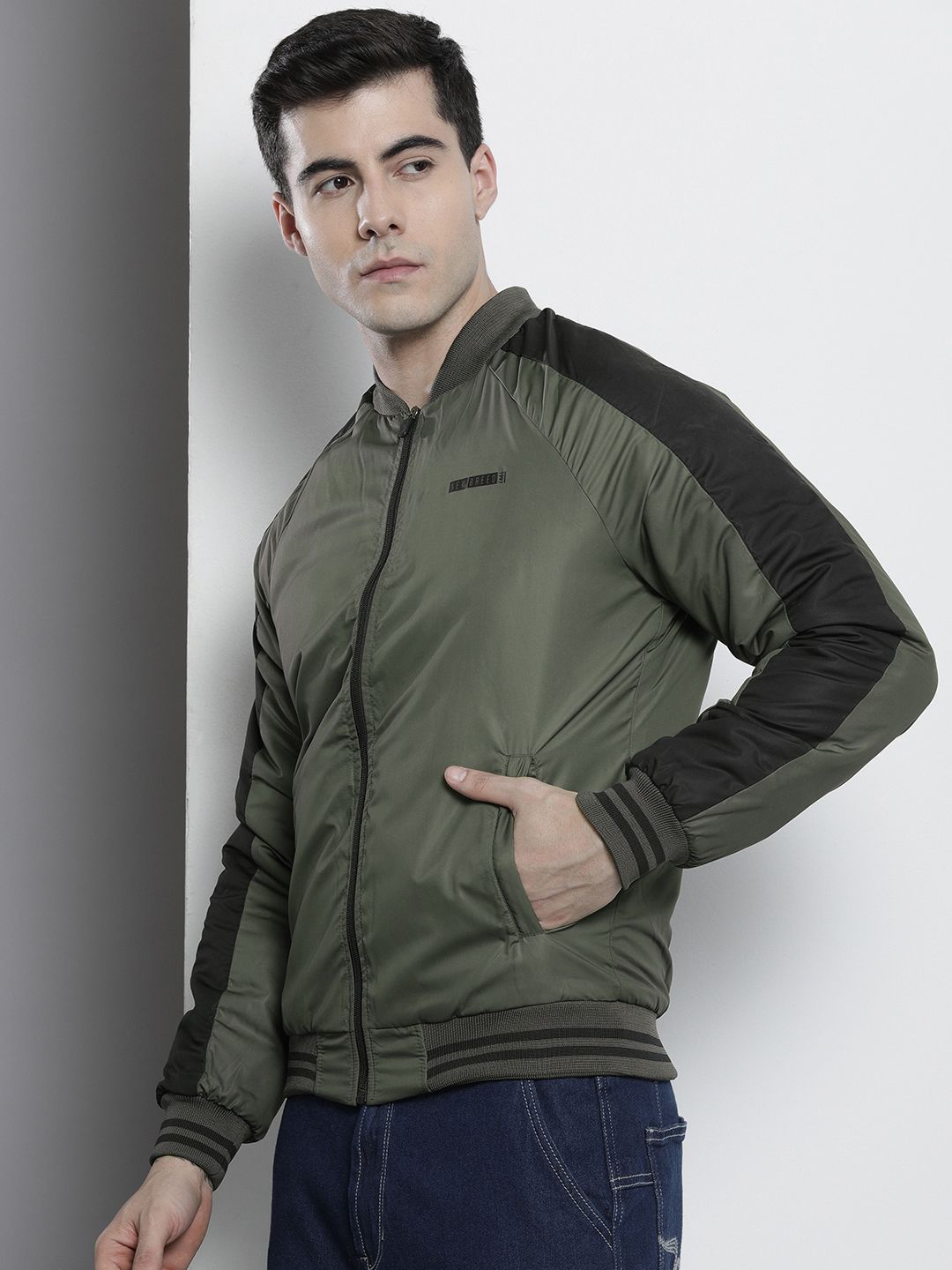 The Indian Garage Co Men Colourblocked Bomber Jacket