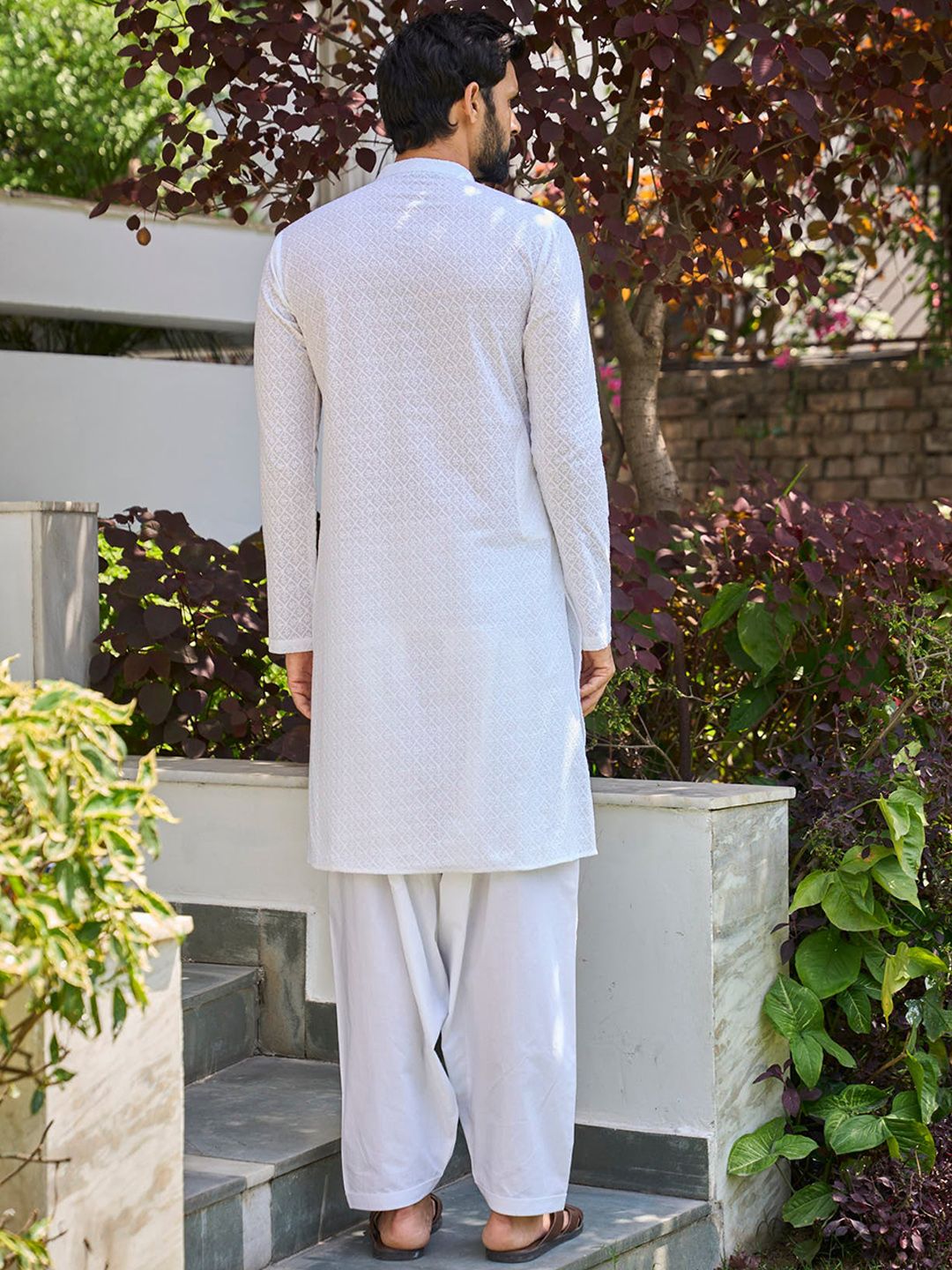 See Designs Ethnic Motifs Embroidered Chikankari Pure Cotton Kurta With Salwar