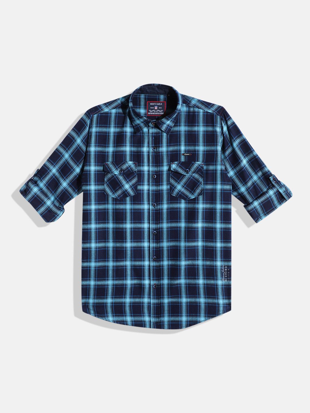 Monte Carlo Boys Tartan Checked Casual Smart Fit Shirt