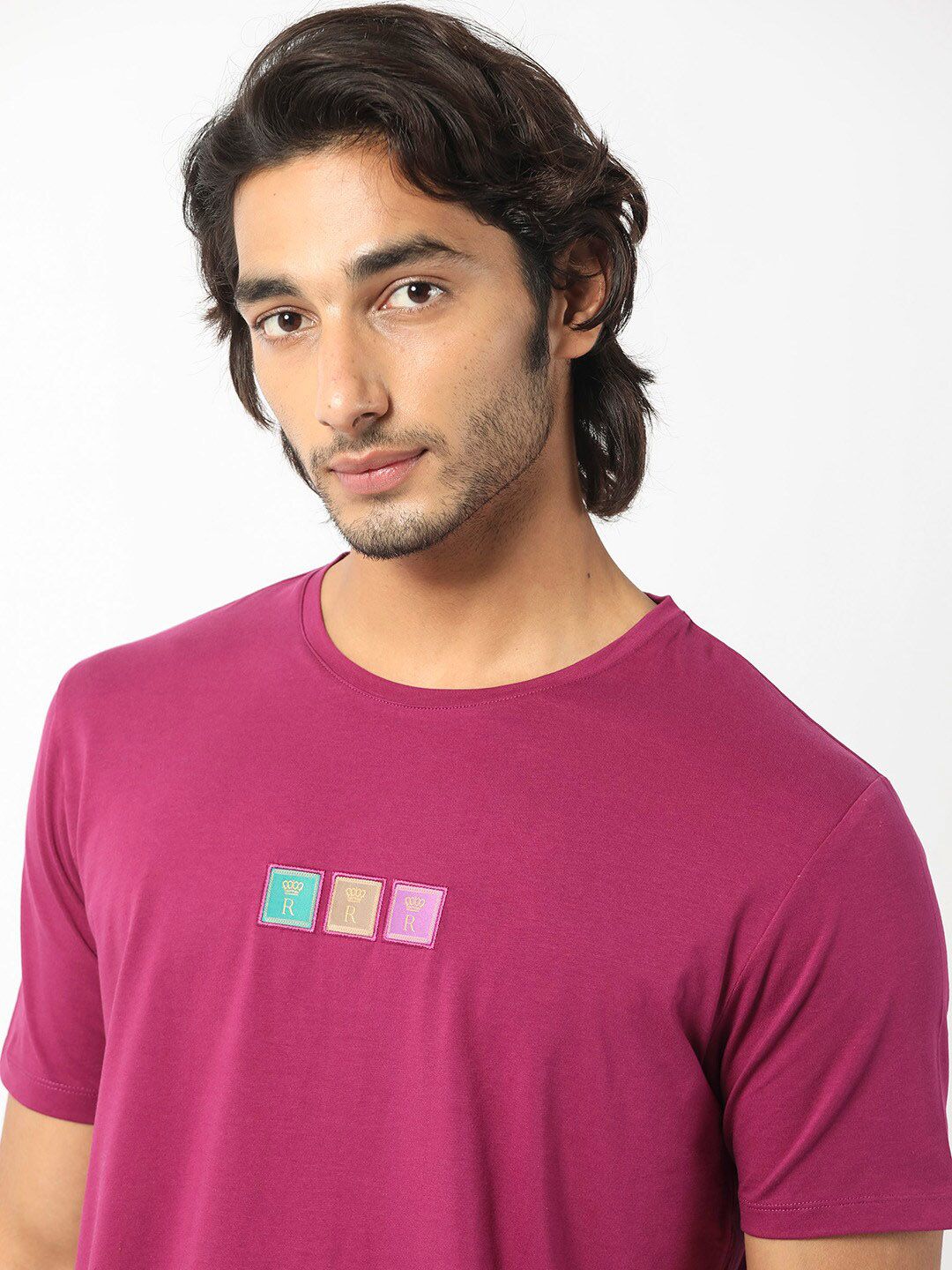 RARE RABBIT Men Palp Cotton Slim Fit T-Shirt