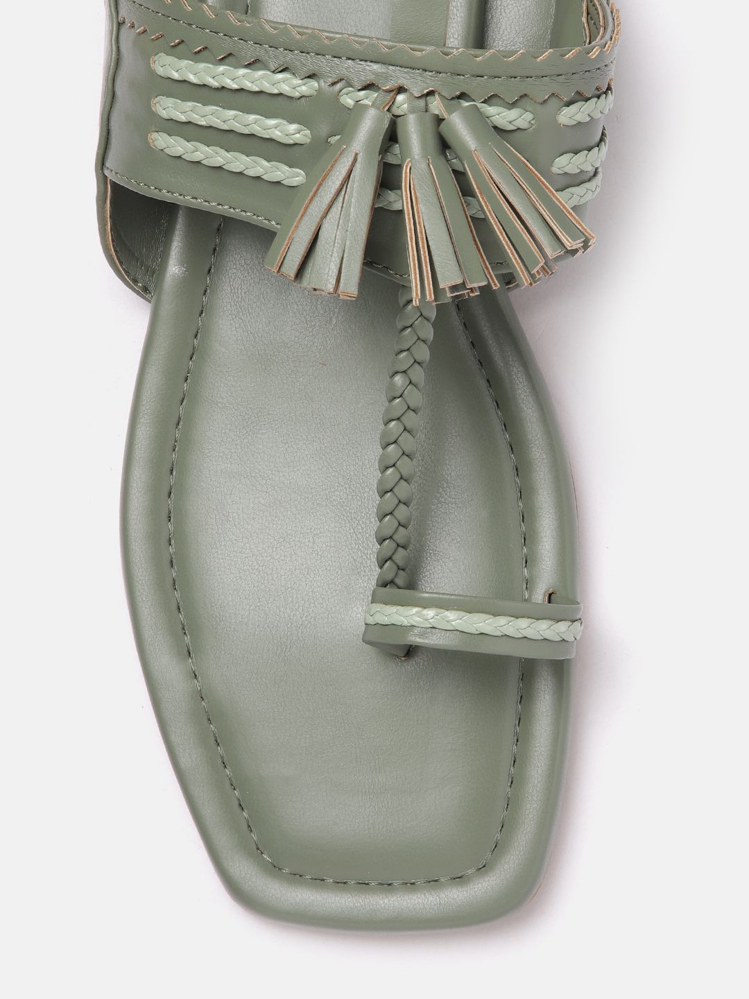 Anouk Women Woven Ethnic One Toe Flats with Tassels