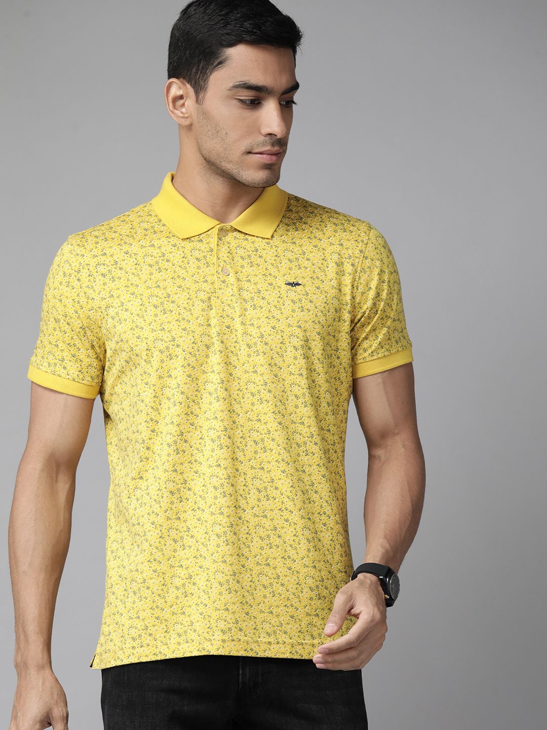 Park Avenue Micro Ditsy Print Slim Fit Polo T-shirt