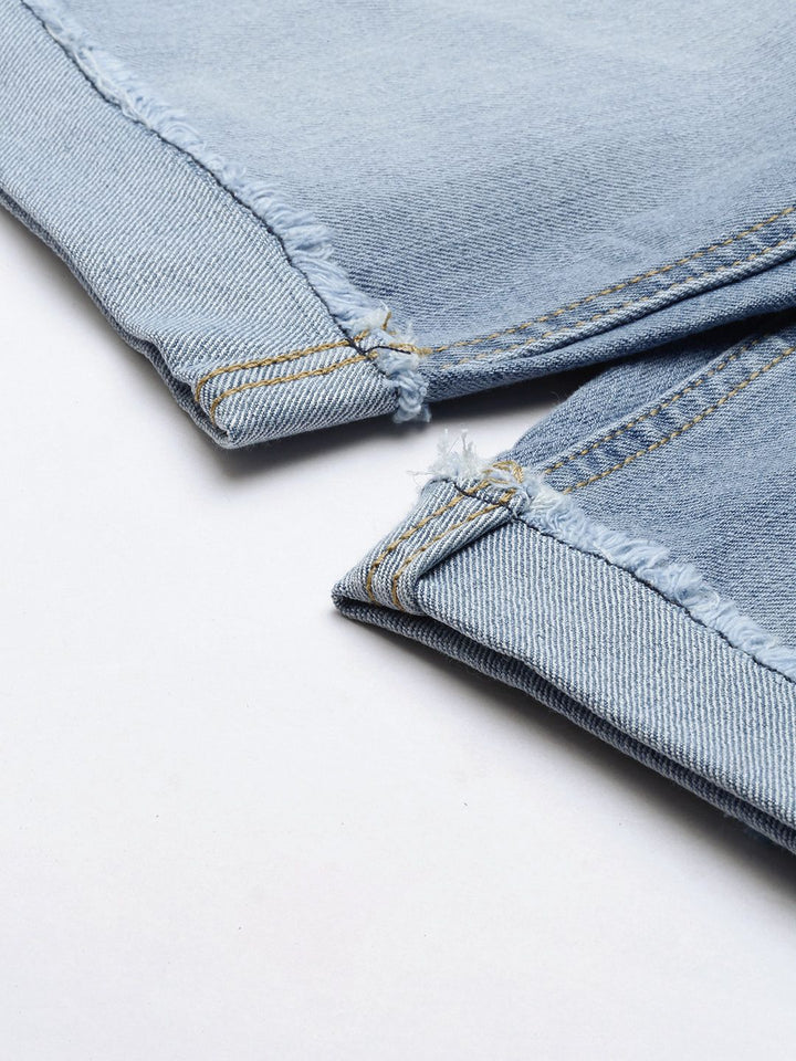The Indian Garage Co Men Blue Slim Fit Denim Shorts
