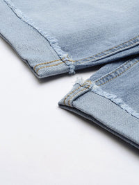 The Indian Garage Co Men Blue Slim Fit Denim Shorts