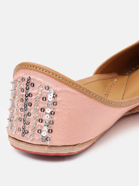 House of Pataudi Women Sequin Embellished Mojaris