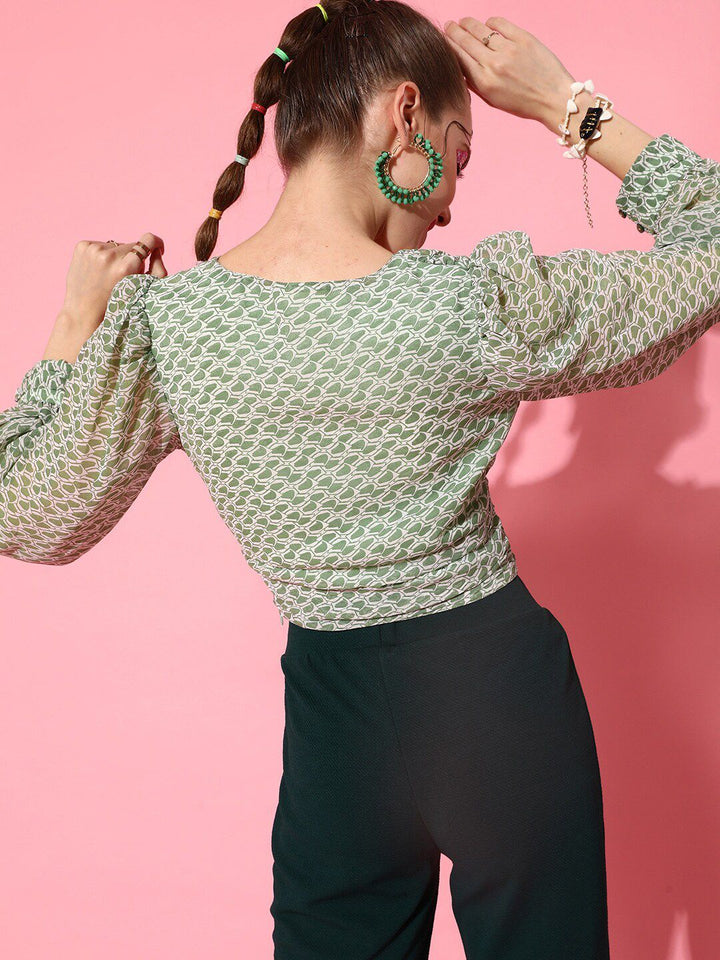 STREET 9 Gorgeous Green Self-Design Top