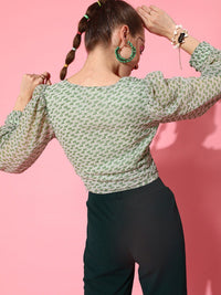 STREET 9 Gorgeous Green Self-Design Top