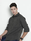 The Indian Garage Co Slim Fit Opaque Striped Casual Shirt