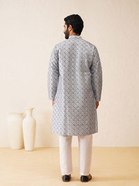 SOJANYA LUXE Ethnic Motifs Embroidered Straight Kurta with Pyjamas