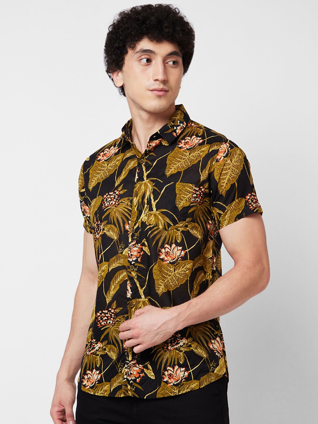 SPYKAR Floral Printed Cotton Casual Shirt
