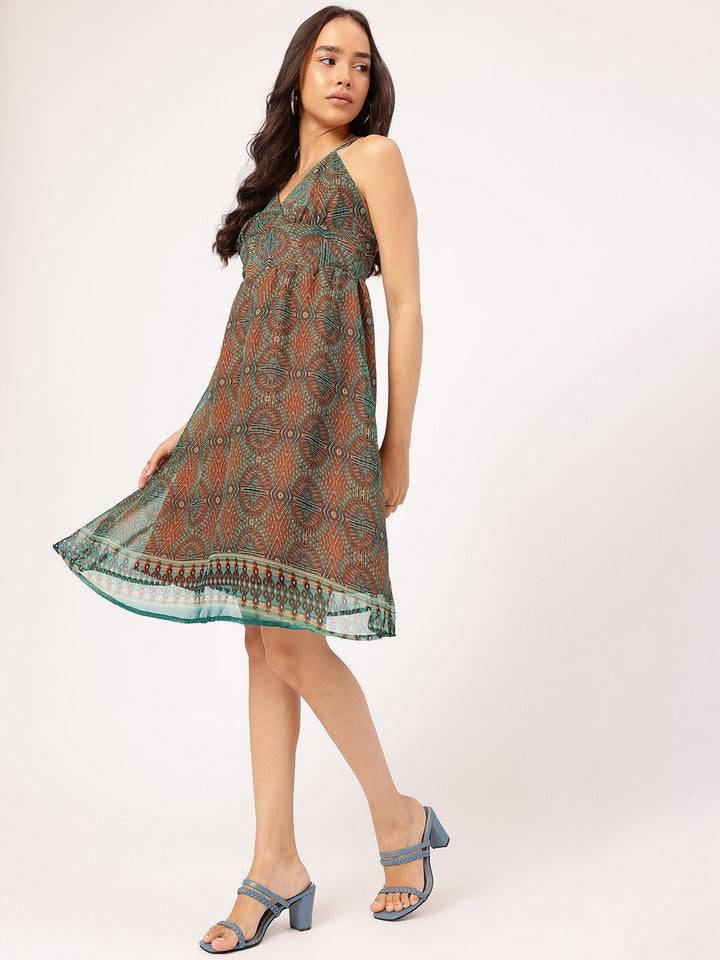DressBerry Indie Heartbeat Printed A-Line Dress