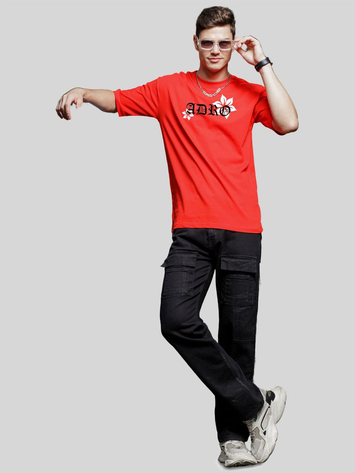 ADRO Men Typography V-Neck T-shirt