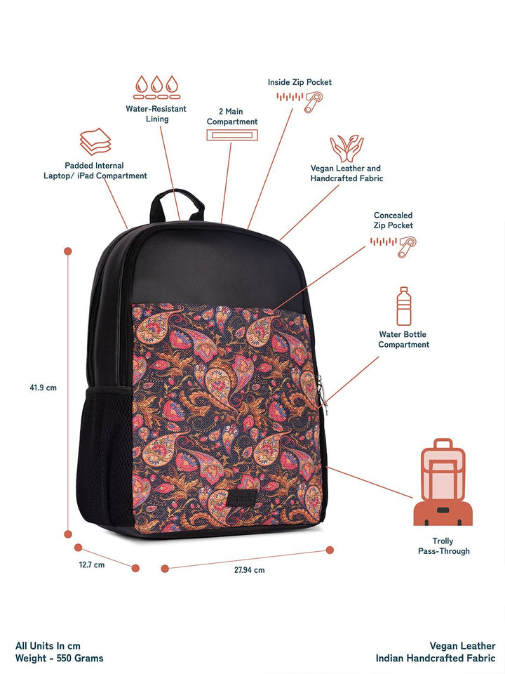 ZOUK Printed Backpack With Compression Straps