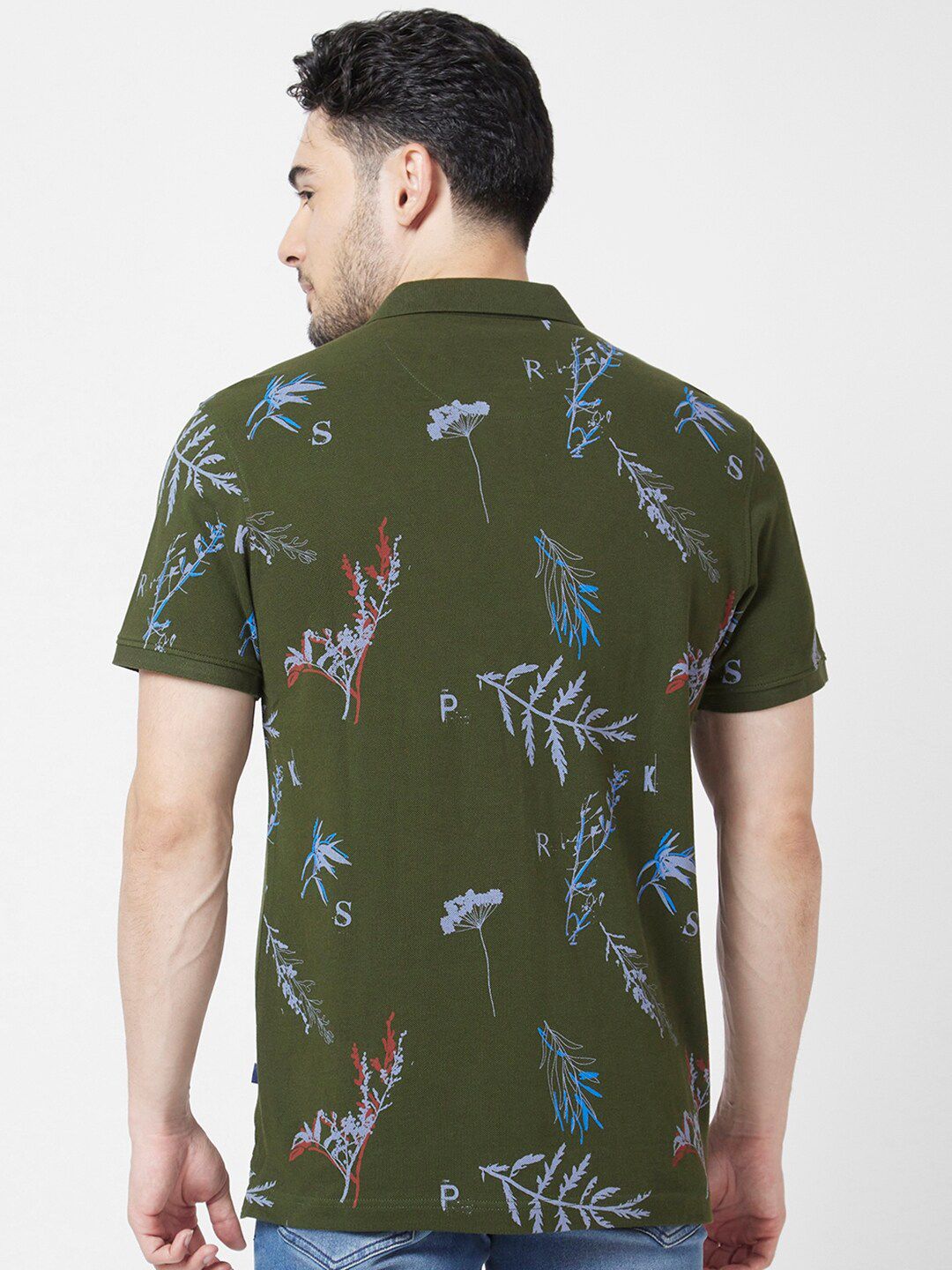 SPYKAR Graphic Printed Polo Collar Slim Fit Cotton Casual T-Shirt