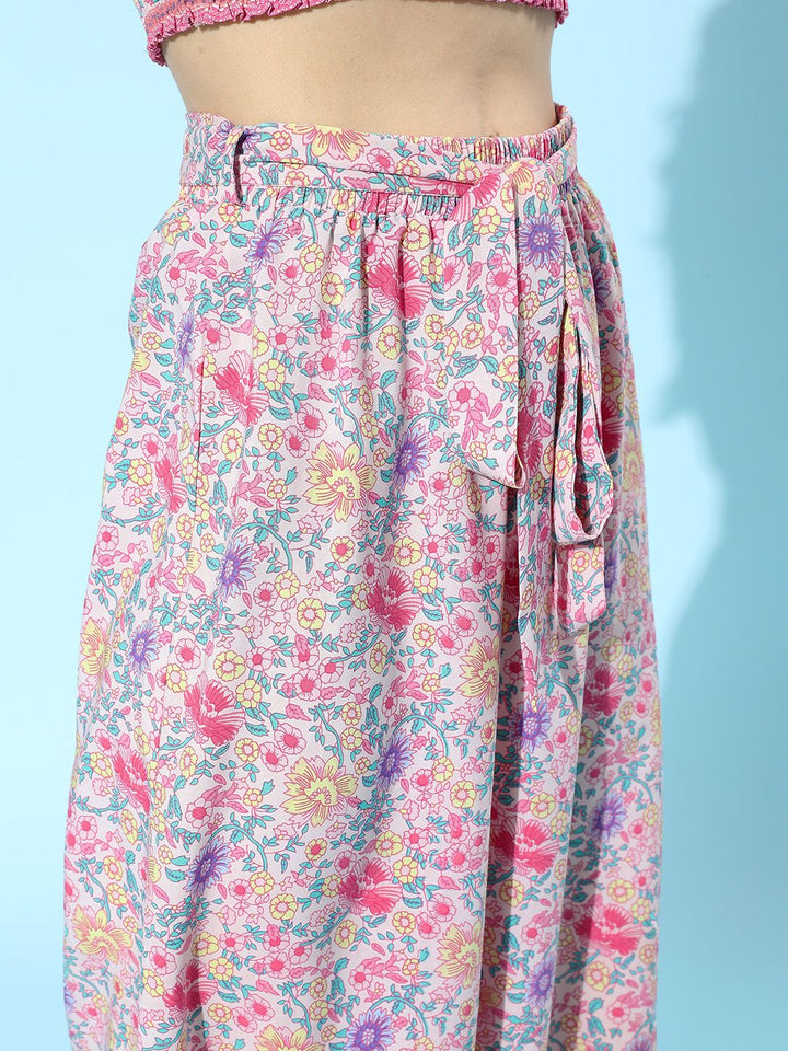 Berrylush Women Pretty Pink Printed Jumpsuit