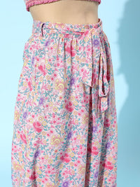 Berrylush Women Pretty Pink Printed Jumpsuit