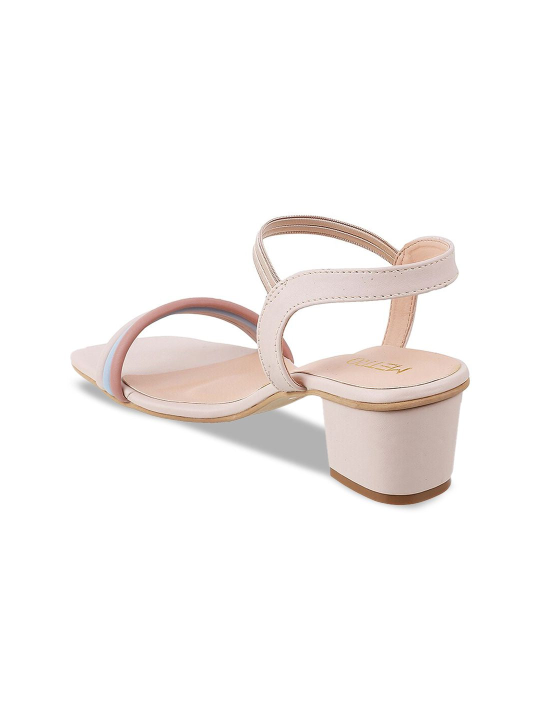 Metro Beige & Peach Coloured Colourblocked Block Heels