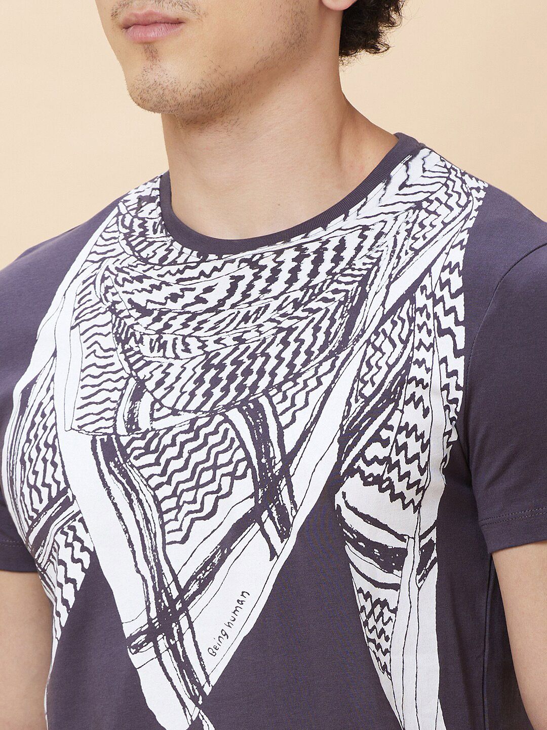 Being Human Graphic Printed Round Neck Pure Cotton T-shirt