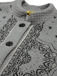 Global Desi Women Grey & Black Longline Parka Jacket