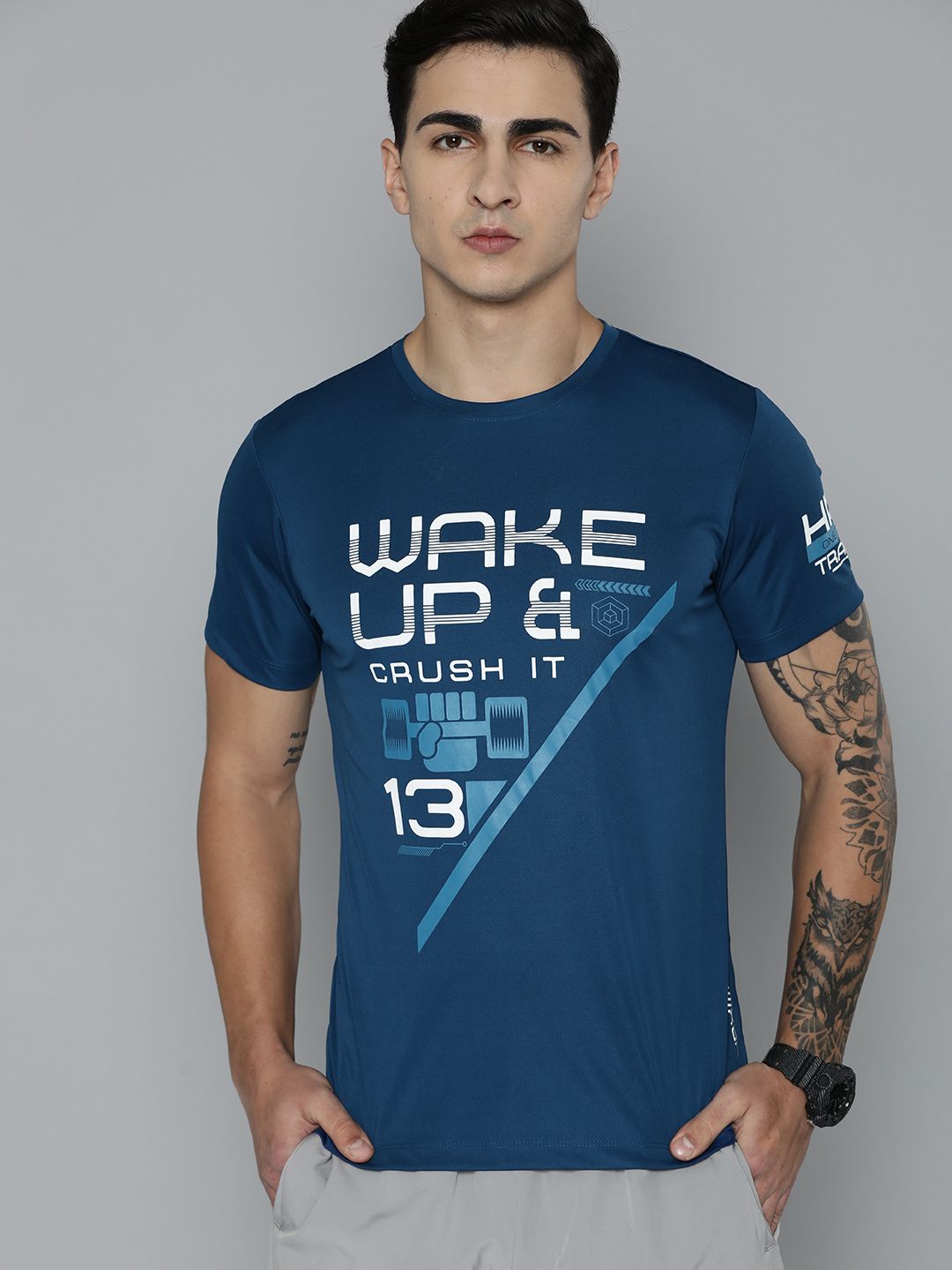 HRX by Hrithik Roshan Typography Printed Rapid-Dry Training T-shirt