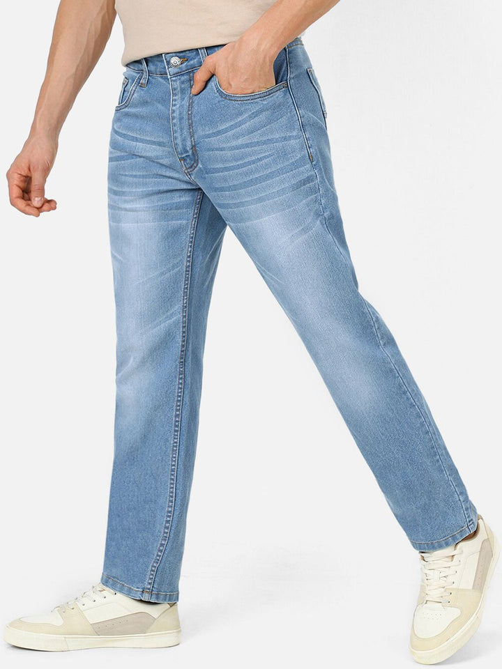 Urbano Fashion Men Heavy Fade Clean Look Washed Stretchable Whiskers Jeans