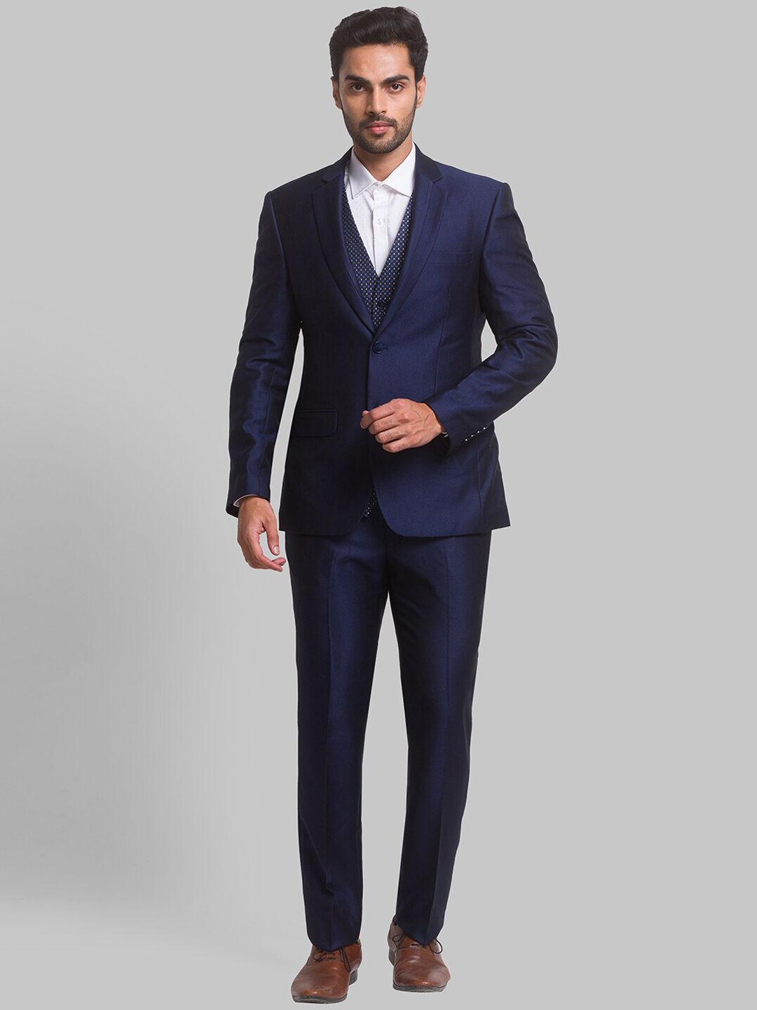 Park Avenue Men Single Breasted Slim Fit 3-Peice Formal Suit