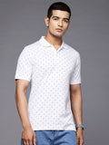 Raymond Geometric Printed Polo Collar Pure Cotton Slim Fit T-shirt