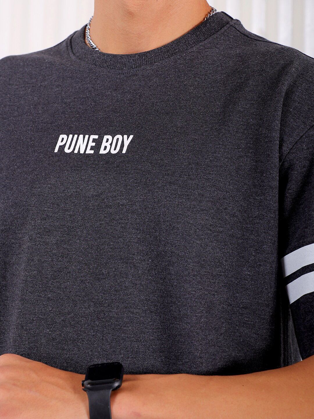 The Indian Garage Co Typography Printed Pure Cotton Regular Fit T-shirt