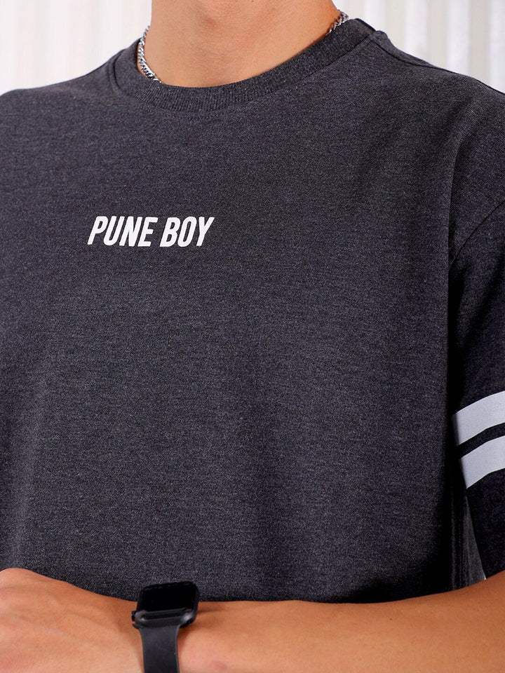 The Indian Garage Co Typography Printed Pure Cotton Regular Fit T-shirt