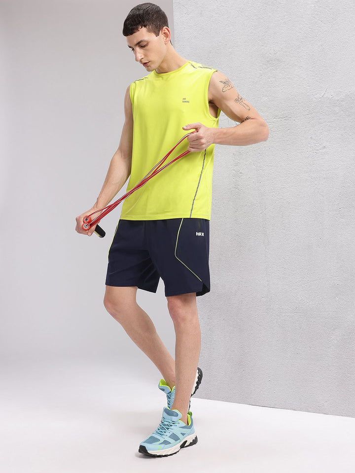 HRX by Hrithik Roshan Men Brand Logo Print Detail Training Shorts with Contrast Piping