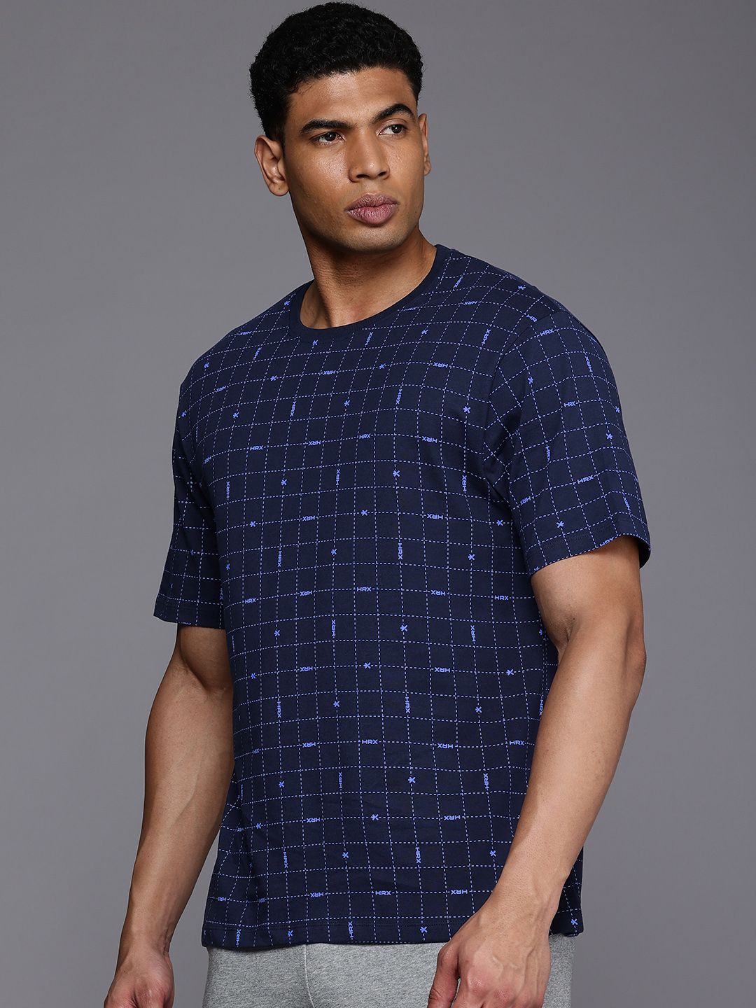 HRX by Hrithik Roshan Printed Drop-Shoulder Sleeves Pure Cotton Relaxed Fit T-shirt