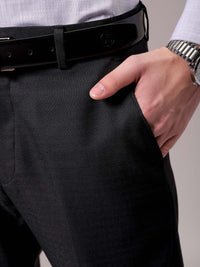 The Indian Garage Co. X Luxe Men Self-Checked Slim Fit Formal Trousers