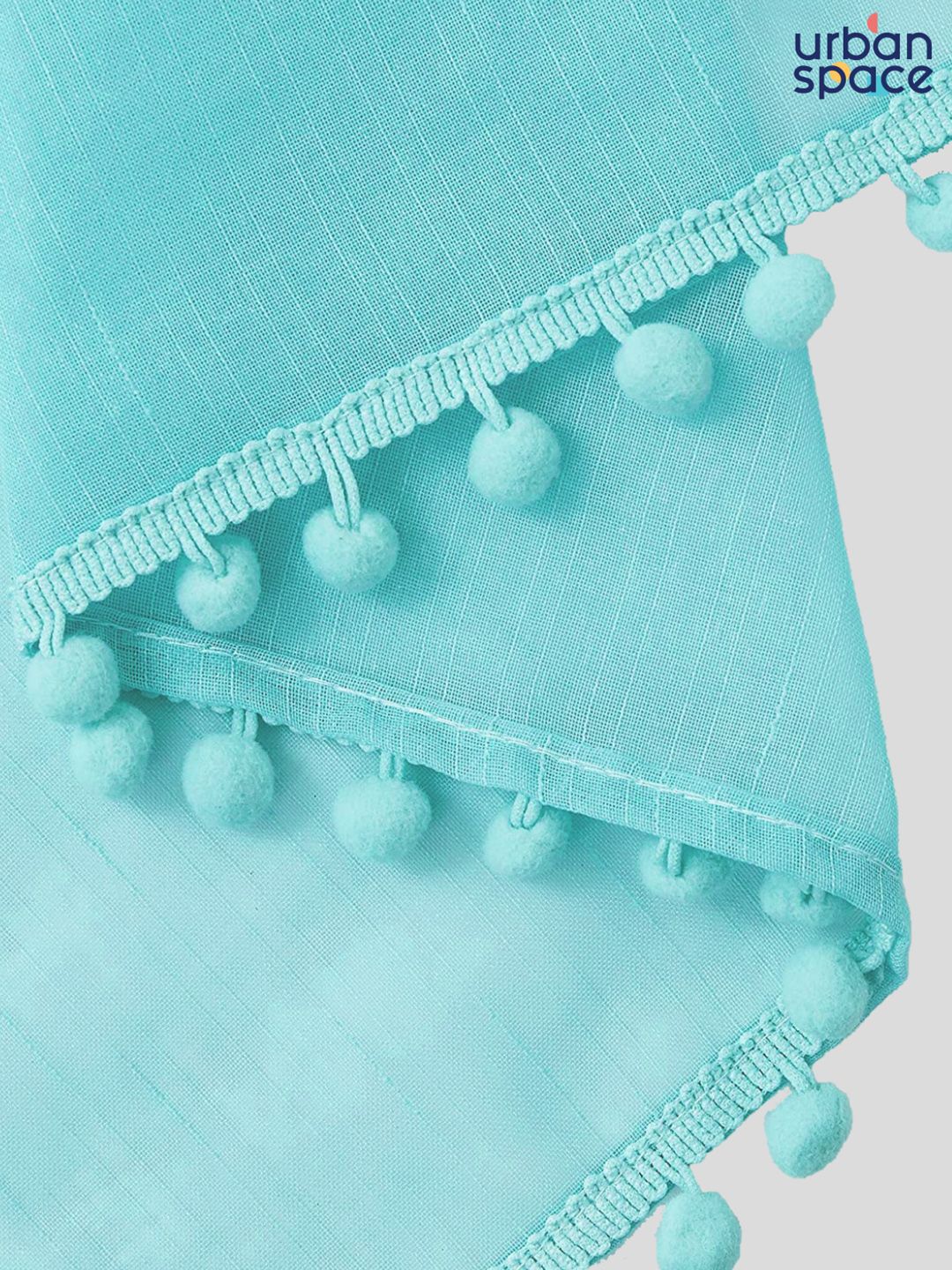 URBAN SPACE Turquoise Blue Set of 2 Sheer Window Curtain