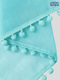 URBAN SPACE Turquoise Blue Set of 2 Sheer Window Curtain