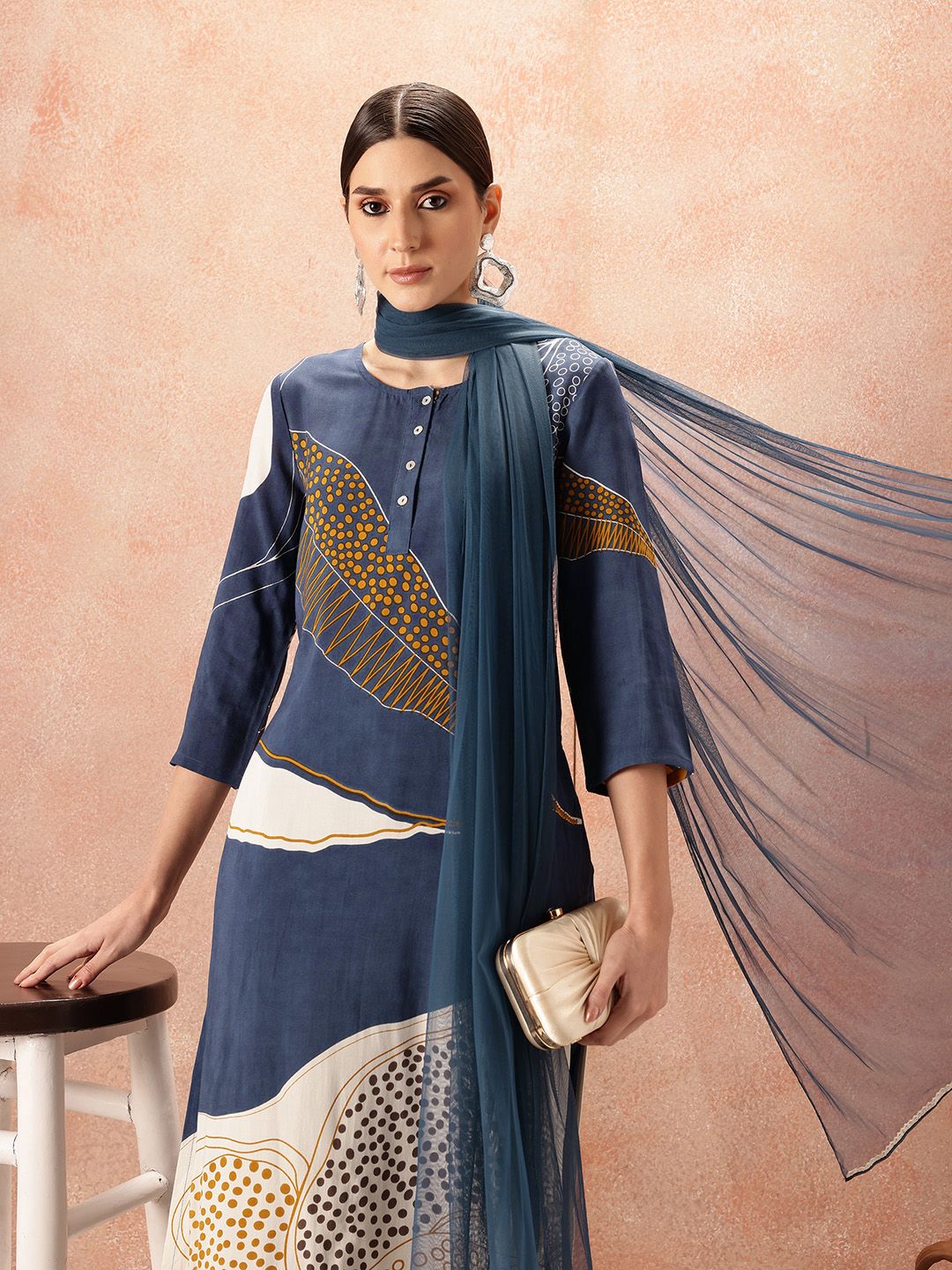 all about you Printed Regular Kurta With Palazzos & Dupatta