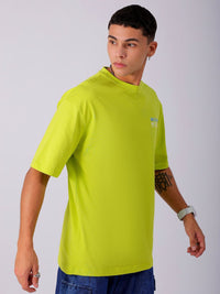 The Indian Garage Co Men Back Printed Baggy Round Neck Pure Cotton T-shirt