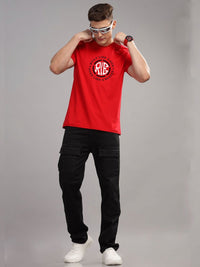 ADRO Men Typography Printed Applique T-shirt