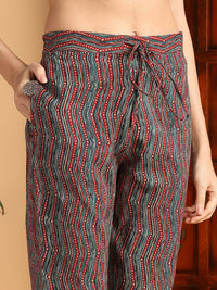 KALINI Ethnic Motifs Printed Mandarin Collar Kurta With Trousers & Dupatta