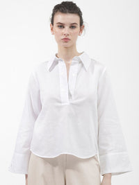 RAREISM Shirt Collar Linen Top