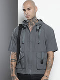 The Indian Garage Co Boxy Hooded Pure Cotton Casual Shirt