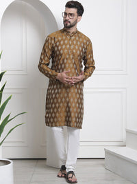 SOJANYA Kurta Lurus Kolar Mandarin Rekaan Tenun Etnik