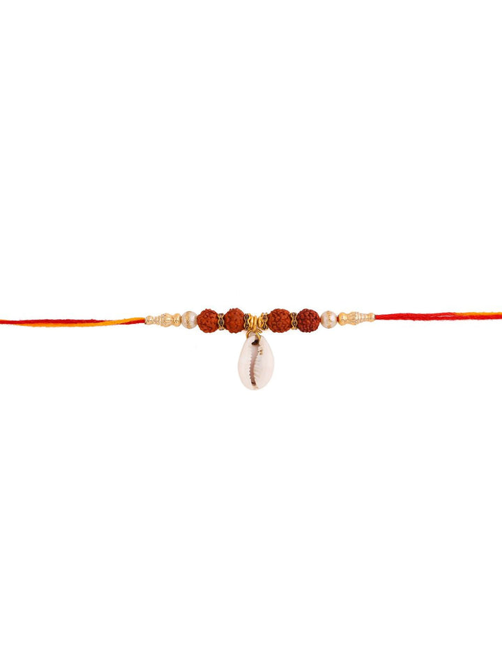 Voylla Divine Rudraksha Rakhi With Cowrie Shell