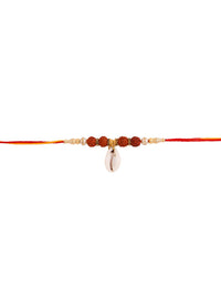 Voylla Divine Rudraksha Rakhi With Cowrie Shell