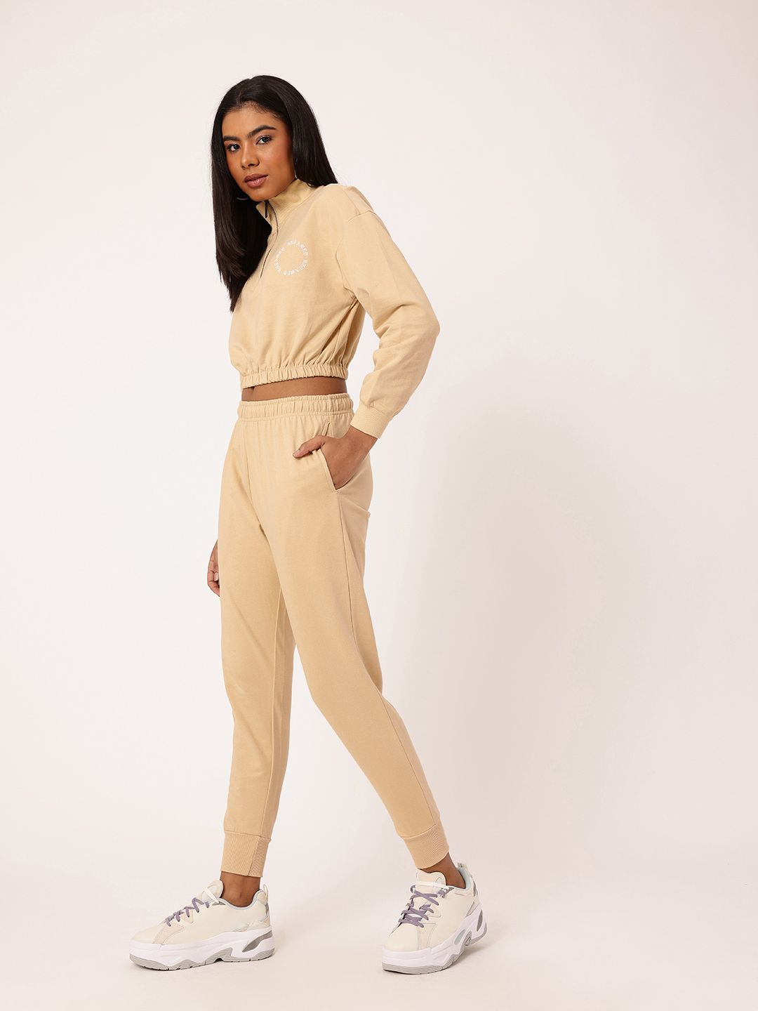 Kook N Keech Relaxed Crop Sweatshirt With Joggers Co-Ords Set