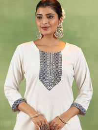 Libas Ethnic Motifs Embroidered Thread Work Straight Kurta With Trousers & Dupatta